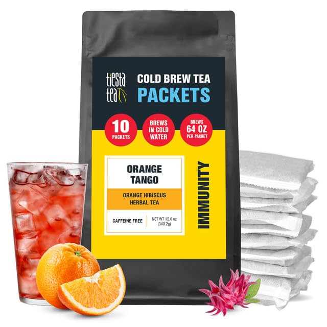 Tiesta Tea - Orange Tango Cold Brew, Loose Leaf, Premium Blend, Non-Caffeinated,10 Tea Packets, Brews One 64oz Pitcher