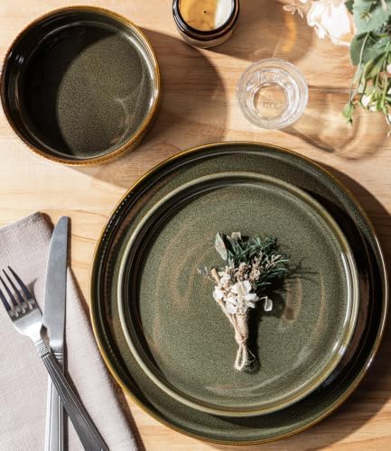 TheTerra Ceramic Dinnerware Set for 4, 12-Piece Plates and Bowls Set - Image 3