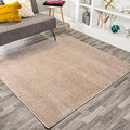JONATHAN Y Haze Solid Low-Pile Beige 7x7 Square Indoor Area Rug, Coastal,Bohemian,Minimalist,Classic, Easy-Cleaning for Living Room,Bedroom,Kitchen,Pet Friendly,Non-Shedding (SEU100G-7SQ) by JONATHANY