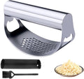 Stainless Steel Garlic Presser, Upgrade Rocker Crusher Masher with Garlic Peeling, 2026 New Portable Manual Stainless Steel Garlic Press for Home Kitchen Utensils (1)
