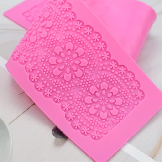 Silicone Molds 3D Hollow Leaf Chocolate Molds Honeycomb Bee Candy Mold Flower Pattern Fondant Mold Cake Topper Sugar Craft Decoration (U_Flower_15.6 * 3.2 * 0.16inch)