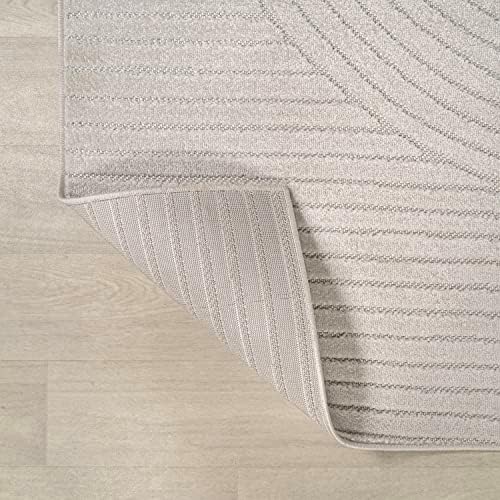 JONATHAN Y Hallie High-Low Curve Ivory/Cream Indoor/Outdoor Runner Rug, 2x8, Minimalist, Pet Friendly, Non-Shedding, Stain Resistant, Hose-Washable for Backyard, Patio, Porch (SCN100B-28) - Image 4