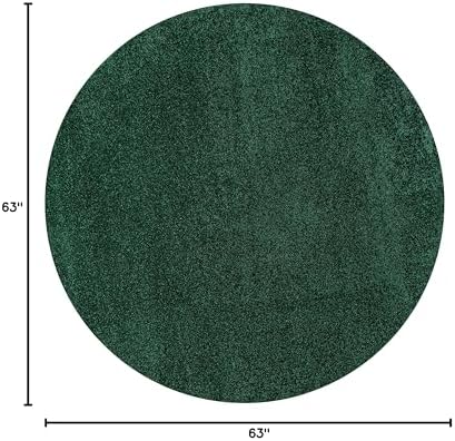 JONATHAN Y Haze Solid Low-Pile Emerald 5' Round Indoor Area Rug, Coastal,Bohemian,Minimalist,Classic, Easy-Cleaning for Living Room,Bedroom,Kitchen,Pet Friendly,Non-Shedding (SEU100L-5R) - Image 2