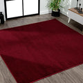JONATHAN Y Haze Solid Low-Pile Dark Red 9x9 Square Indoor Area Rug, Coastal,Bohemian,Minimalist,Classic, Easy-Cleaning for Living Room,Bedroom,Kitchen,Pet Friendly,Non-Shedding (SEU100Q-9SQ) by JONATHANY