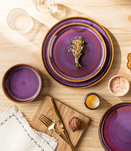 TheTerra Ceramic Dinnerware Set for 6, 18-Piece Plates and Bowls Set - Image 3