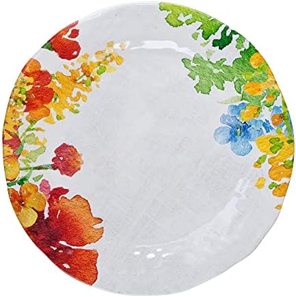 UPware 12 Piece Floral Melamine Dinnerware Sets, Outdoor Dishes Set, Plates and Bowls Sets, Service for 4, Multicolor - Image 4