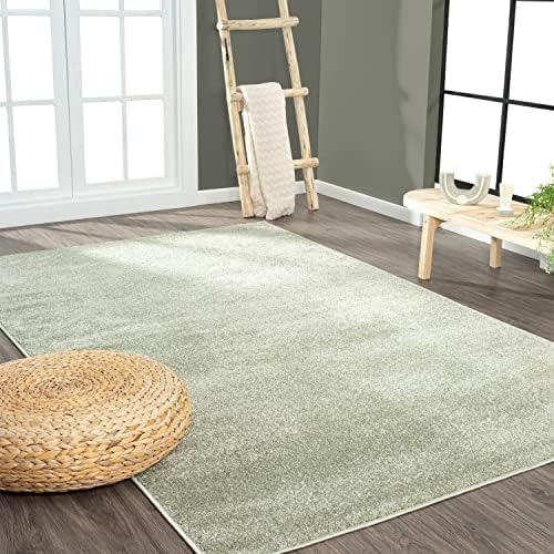 JONATHAN Y Haze Solid Low-Pile Green Indoor Area Rug 5x8, Coastal,Bohemian,Minimalist,Classic, Easy-Cleaning for Living Room,Bedroom,Kitchen,Pet Friendly,Non-Shedding (SEU100O-5) - Image 3