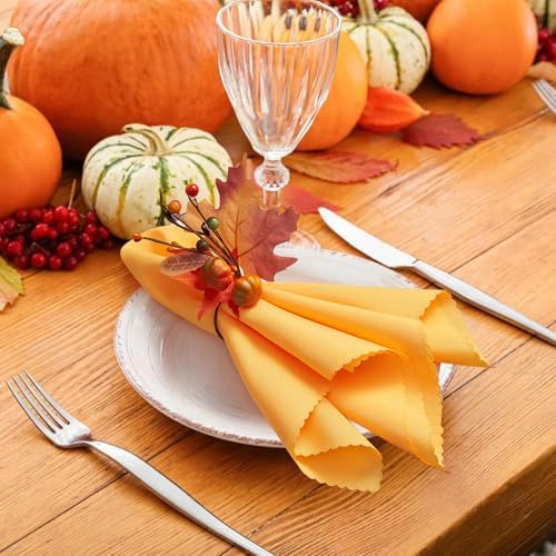 Fall Thanksgiving Napkins and Napkin Rings, Thanksgiving Table Decorations - Image 7
