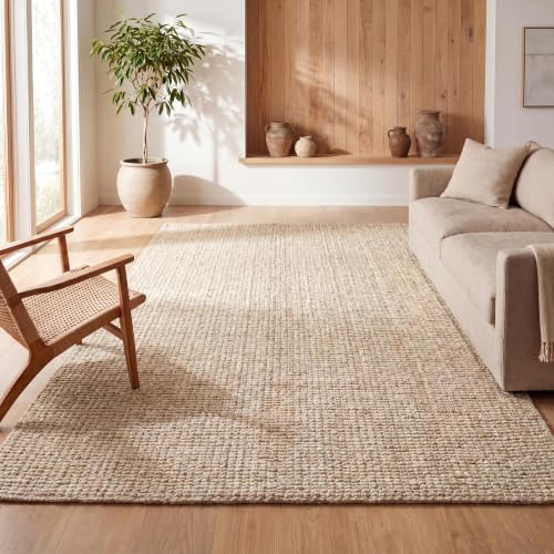 JONATHAN Y Pata Hand Woven Chunky Jute Light Ivory Indoor Area Rug, 3x5, Bohemian, Rustic, Cottage, Easy-Cleaning for Living Room, Bedroom, Kitchen, Non-Shedding (NRF102B-3) by JONATHANY