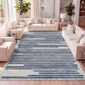 JONATHAN Y Khalil Modern Berber Stripe Cream/Navy Indoor Area Rug, 4x6, Contemporary, Bohemian, Easy-Cleaning for Living Room, Bedroom, Kitchen, Pet Friendly, Non-Shedding (MOH207E-4) by JONATHANY