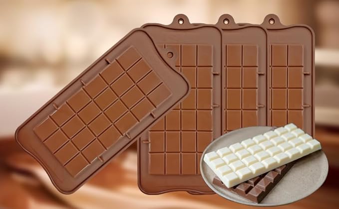 Silicone Break-Apart Chocolate, Food Grade Non-Stick Protein and Energy Bar Mold (Chocolate Bar Mold Set of 2) (2)