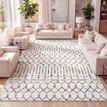 JONATHAN Y Boho Vintage Diamond Cream/Multi Indoor Area Rug 3X5 ft, Moroccan Hype for Living Room, Bedroom, Kitchen, Office, Easy-Cleaning, High Traffic, Pet-Friendly, Non-Shedding (MOH101H-3) by JONATHANY