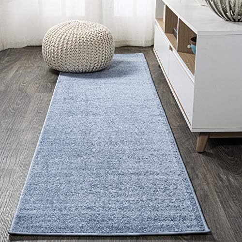JONATHAN Y Haze Solid Low-Pile Classic Blue Runner Rug 2x14, Coastal,Bohemian,Minimalist,Classic, Easy-Cleaning for Living Room,Bedroom,Kitchen,Pet Friendly,Non-Shedding (SEU100F-214) by JONATHANY