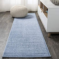 JONATHAN Y Haze Solid Low-Pile Classic Blue Runner Rug 2x12, Coastal,Bohemian,Minimalist,Classic, Easy-Cleaning for Living Room,Bedroom,Kitchen,Pet Friendly,Non-Shedding (SEU100F-212) by JONATHANY