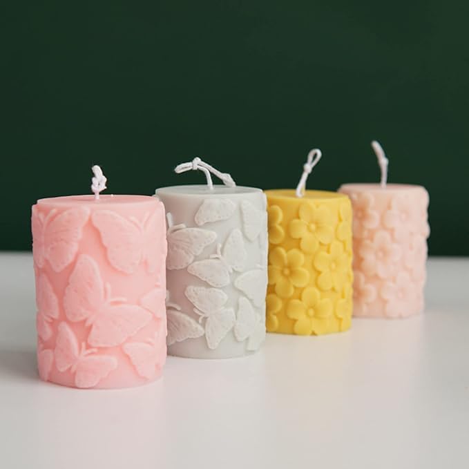 3D Silicone Candle Soap Mold, Fondant Chocolate Baking Molds,Polymer Clay Casting Mould for Candle Making (Butterfly)