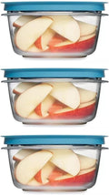 Storage Containers, Easy Find Lids, Teal, 5 cup, Flex & Seal, Leak Proof Lids, Food Storage Set, Clear Meal Prep Flex Containers, 3 Piece Set