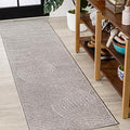 JONATHAN Y Hallie High-Low Curve Gray/Ivory Indoor/Outdoor Runner Rug, 2x10, Minimalist, Pet Friendly, Non-Shedding, Stain Resistant, Hose-Washable for Backyard, Patio, Porch (SCN100A-210) by JONATHANY