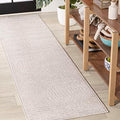 JONATHAN Y Hallie High-Low Curve Ivory/Cream Indoor/Outdoor Runner Rug, 2x8, Minimalist, Pet Friendly, Non-Shedding, Stain Resistant, Hose-Washable for Backyard, Patio, Porch (SCN100B-28) by JONATHANY