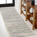 JONATHAN Y Khalil Modern Berber Stripe Cream/Gray Runner Rug, 2x8, Contemporary, Bohemian, Easy-Cleaning for Living Room, Bedroom, Kitchen, Pet Friendly, Non-Shedding (MOH207C-28) by JONATHANY
