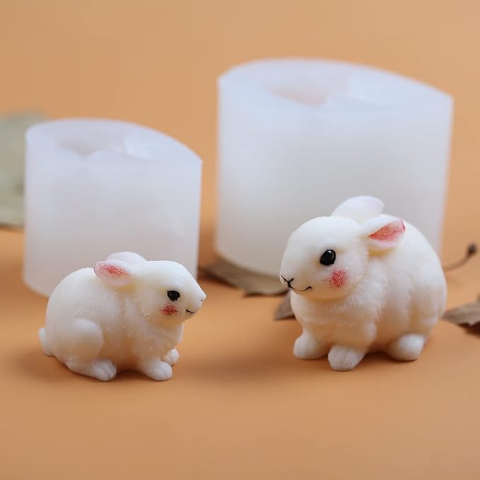 Small Hairy Rabbit Mold Rabbit Silicone Mold for Candle Rabbit Resin Mold Rabbit Soap Mold Silicone Mold for Resin Rabbit Decorate Mold Rabbit Candle Mold