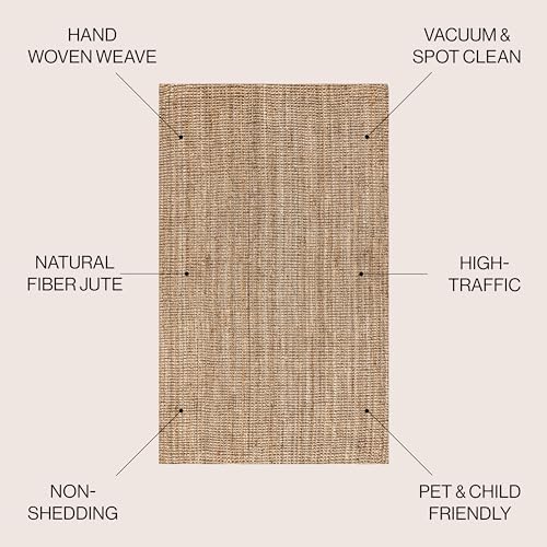 JONATHAN Y Pata Hand Woven Chunky Jute Natural Indoor Area Rug, 10x13, Bohemian, Rustic, Cottage, Easy-Cleaning for Living Room, Bedroom, Kitchen, Non-Shedding (NRF102A-13) - Image 2