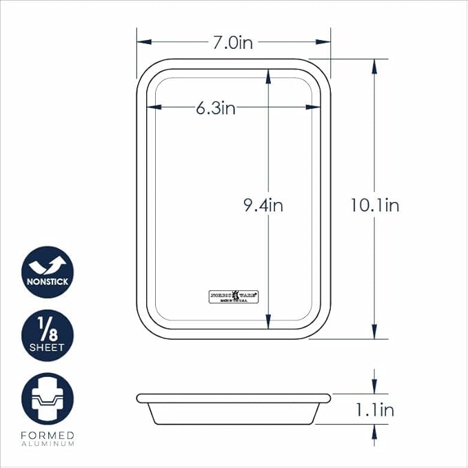 Nordic Ware Naturals Nonstick Eighth Sheet, 2 Pack