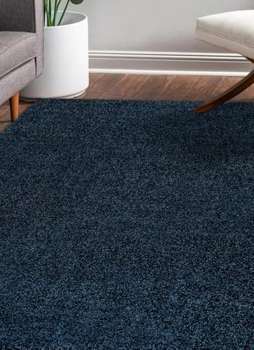 JONATHAN Y Haze Solid Low-Pile Navy Runner Rug 2x8, Coastal,Bohemian,Minimalist,Classic, Easy-Cleaning for Living Room,Bedroom,Kitchen,Pet Friendly,Non-Shedding (SEU100C-28) - Image 6