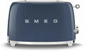 SMEG 2 Slice Toaster with 6 Presets and Defrost Function and Removable Crumb Tray (Navy)
