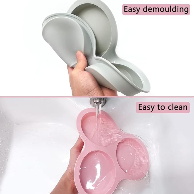 Nonstick Silicone Muffin Pans - 3 Cavity, 3 Pcs, Three Colors, Air Fryer Accessories for Fryers Above 6QT
