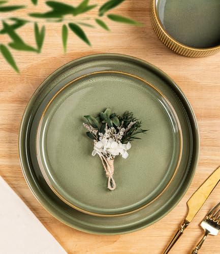 TheTerra Ceramic Dinnerware Set for 4, 16-Piece Plates and Bowls Set - Image 3