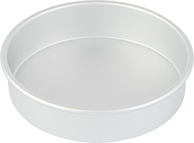 Restaurantware-Met Lux 8 x 2 Inch Straight-Sided Baking Tin, 1 Round Cake Pan - Oven-Ready, Freezable, Anodized Aluminum Round Baking Pan, Greaseproof, For Layer Birthday Cake