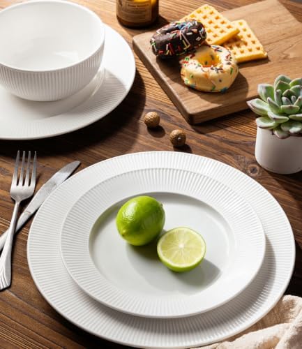 TheTerra Ceramic Dinnerware Set for 4, 12-Piece Plates and Bowls Set - Image 3