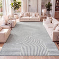 JONATHAN Y Hallie High-Low Curve Light Blue/Cream 8x10 Indoor/Outdoor Area Rug, Minimalist Geometric, Pet Friendly, for Patio, Backyard, Living Room, Bedroom, Office, Hose-Washable (SCN100E-8) by JONATHANY