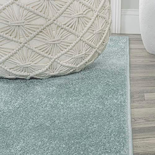 JONATHAN Y Haze Solid Low-Pile Aqua Blue 5' Round Indoor Area Rug, Coastal,Bohemian,Minimalist,Classic, Easy-Cleaning for Living Room,Bedroom,Kitchen,Pet Friendly,Non-Shedding (SEU100S-5R) - Image 4