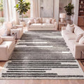 JONATHAN Y Khalil Modern Berber Stripe Cream/Black Indoor Area Rug, 5x8, Contemporary, Bohemian, Easy-Cleaning for Living Room, Bedroom, Kitchen, Pet Friendly, Non-Shedding (MOH207A-5) by JONATHANY