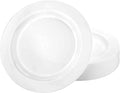 Lillian Tablesettings Premium Quality Heavyweight 10.25 inch Plastic Plates China Like, Wedding and Party Dinnerware Plastic Plates White Pearl - 30 Count