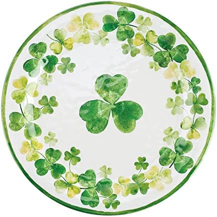 UPware 12 Piece Shamrocks Melamine Dinnerware Sets, Outdoor Dishes Set, Plates and Bowls Sets, St. Patrick's Day Decorations, Service for 4, Green - Image 5