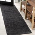 JONATHAN Y Haze Solid Low-Pile Black Runner Rug 2x12, Coastal,Bohemian,Minimalist,Classic, Easy-Cleaning for Living Room,Bedroom,Kitchen,Pet Friendly,Non-Shedding (SEU100I-212) by JONATHANY
