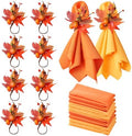 Fall Thanksgiving Napkins and Napkin Rings, Thanksgiving Table Decorations by Worthyeah