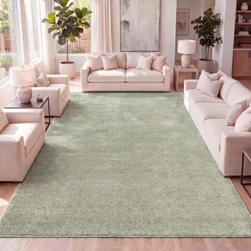 JONATHAN Y Haze Solid Low-Pile Green Indoor Area Rug 5x8, Coastal,Bohemian,Minimalist,Classic, Easy-Cleaning for Living Room,Bedroom,Kitchen,Pet Friendly,Non-Shedding (SEU100O-5) by JONATHANY