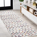 JONATHAN Y Boho Vintage Diamond Cream/Multi Runner Rug 2X8 ft, Moroccan Hype for Living Room, Bedroom, Kitchen, Office, Easy-Cleaning, High Traffic, Pet-Friendly, Non-Shedding (MOH101H-28) by JONATHANY