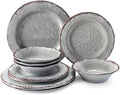 LEHAHA Farmhouse Melamine Dishes Dinnerware Set, Kitchen Dining Set for 4 by LEHAHA