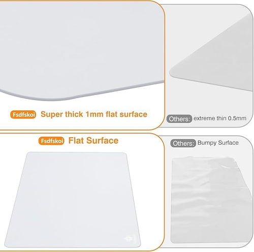 35.5" x 23.6" Extra Large Silicone Mat, Silicone Craft Mat for Placemat Baking Painting Clay Art and More (Translucent)