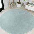 JONATHAN Y Haze Solid Low-Pile Aqua Blue 6' Round Indoor Area Rug, Coastal,Bohemian,Minimalist,Classic, Easy-Cleaning for Living Room,Bedroom,Kitchen,Pet Friendly,Non-Shedding (SEU100S-6R) by JONATHANY