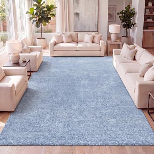 JONATHAN Y Haze Solid Low-Pile Classic Blue Indoor Area Rug 5x8, Coastal,Bohemian,Minimalist,Classic, Easy-Cleaning for Living Room,Bedroom,Kitchen,Pet Friendly,Non-Shedding (SEU100F-5) by JONATHANY