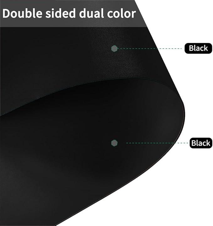 Table Protector - 24x72 Inch Waterproof Easy to Clean Can Conceal Flaws Protector The Table Top from Scratches Used for Coffee Table (Black+Black 24x72)