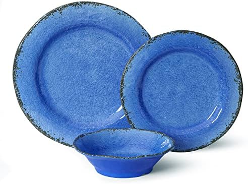 LEHAHA 12 Piece Melamine Dinnerware Set Farmhouse Outdoor Dishes Set for 4 - Image 6