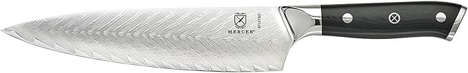 Mercer Culinary M13780 Premium Grade Super Steel, 8-Inch Chef's Knife w/Leaf Pattern Blade, G10 Handle