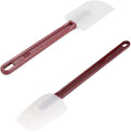 High Heat Resistant Silicone Scraper Spoon Commercial Spatula for Cooking, Rubber Spatula Set of 2 (9.5'')
