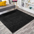 JONATHAN Y Haze Solid Low-Pile Black 6x6 Square Indoor Area Rug, Coastal,Bohemian,Minimalist,Classic, Easy-Cleaning for Living Room,Bedroom,Kitchen,Pet Friendly,Non-Shedding (SEU100I-6SQ) by JONATHANY